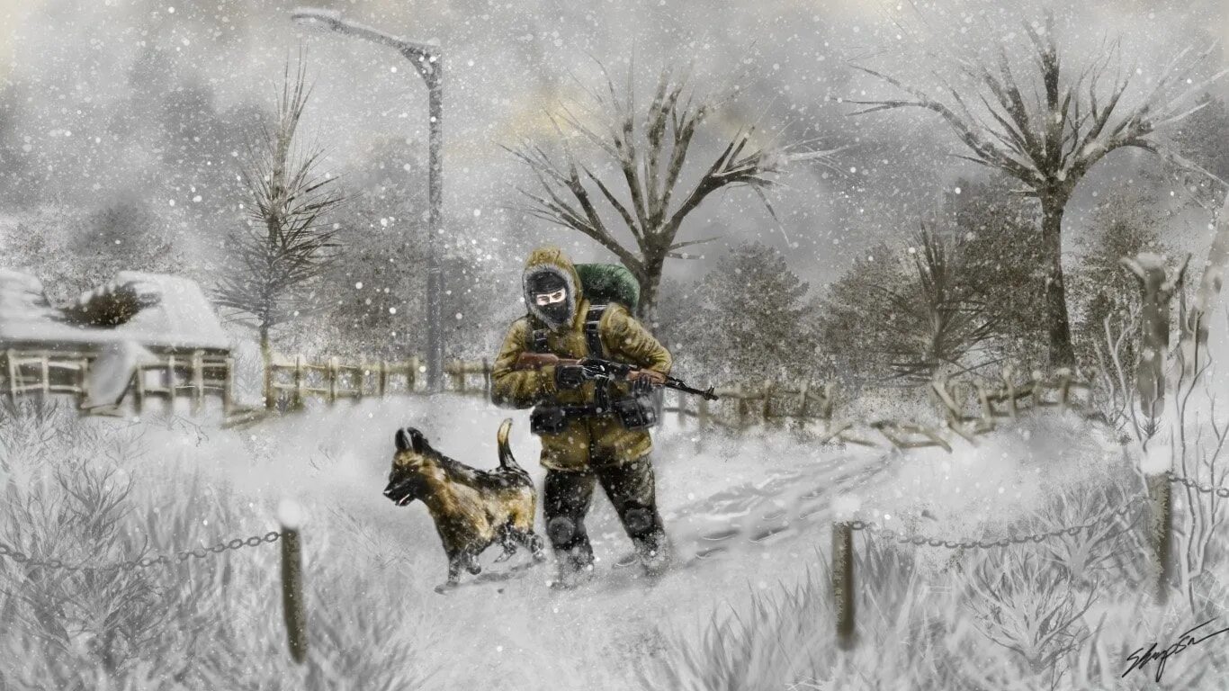 Сталкер ночь перед рождеством 4. Сталкер обои для рабочего стола новый год. Сталкер 2 зима. Новогодние обои сталкер. Сталкер открытка на новый год.