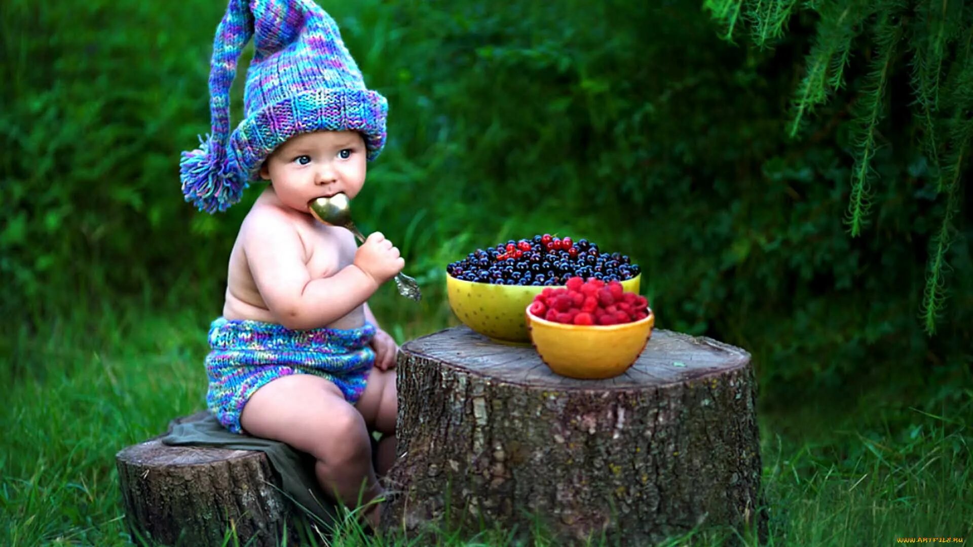 Малыш на природе. Детская фотосессия на природе летом. Ягоды для детей.