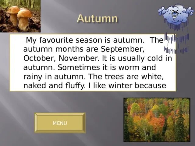 In autumn it is often. Проект осень по английскому языку. Осень проект на английском. Любимое время года сочинение на английском.