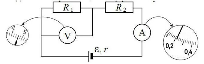 Электрическая цепь r1 r2 амперметр. Ученик собрал электрическую цепь по схеме. Показания амперметра на схеме 20 и 2. Ученик собрал электрическую цепь изображенную на рисунке.