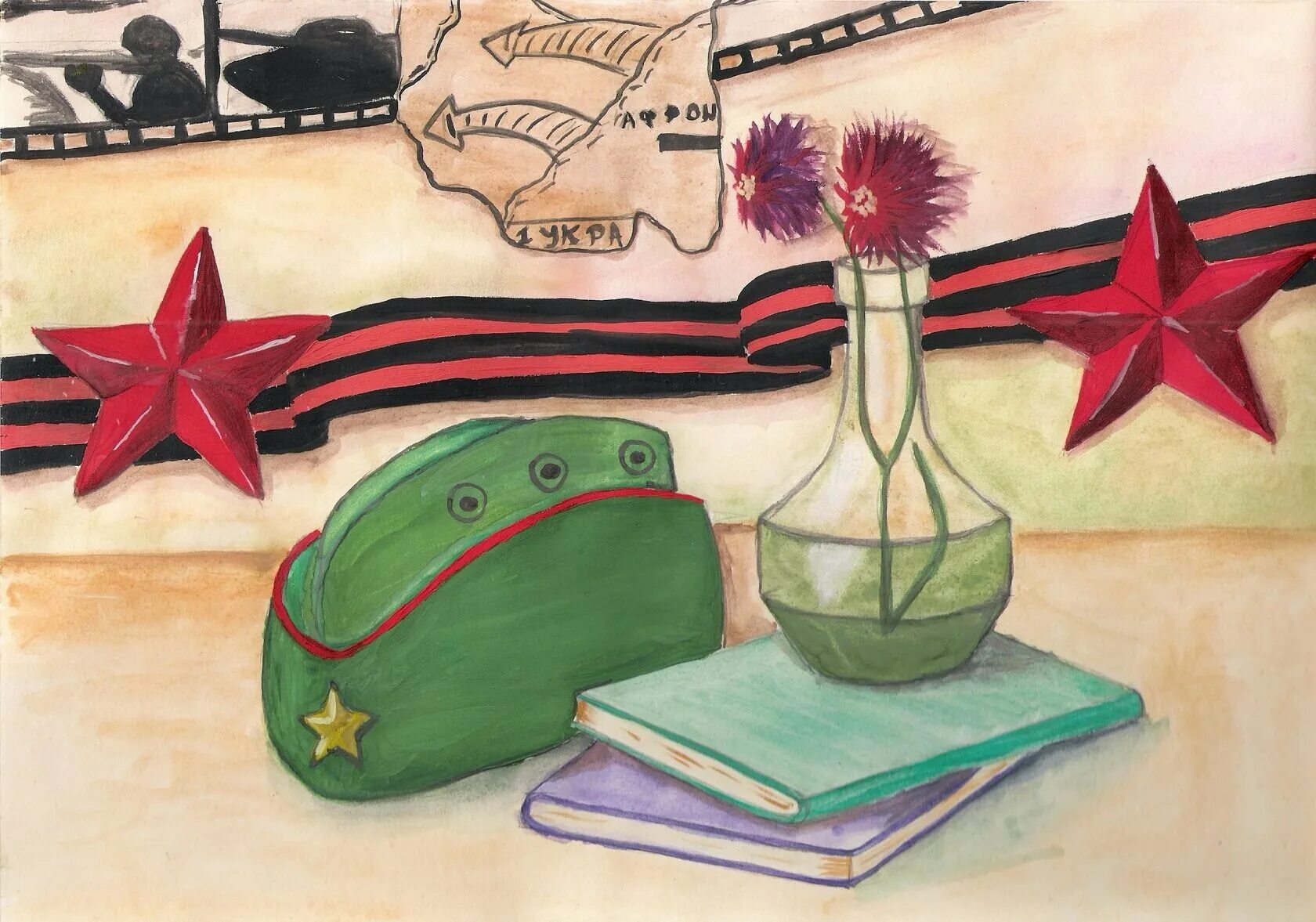 Рисунок ко Дню Победы. Рисунок ко Дню освобождения города. Рисунок на военную тематику. Рисование день Победы. Рисунок на 9 мая 7 класс