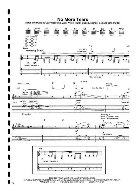 Tears tears tabs. Ozzy osbourne no more tears 1991. no more tears ozzy ноты. no more tears ozzy osbourne tab. no more tears оззи осборн.