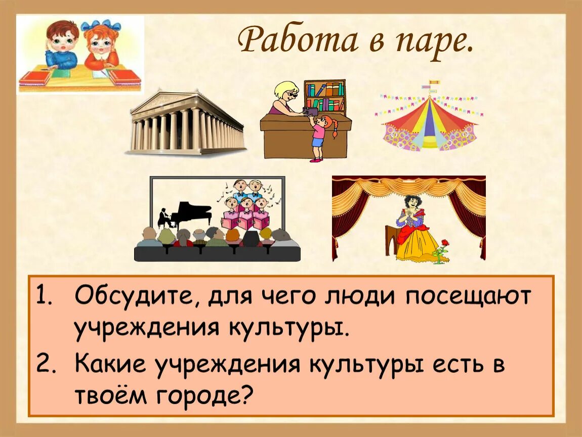 Почему людям необходимо посещать учреждения культуры. Учреждения культуры. Какие есть культурные учреждения. Какие бывают учреждения культуры. Учреждения культуры 2 класс.