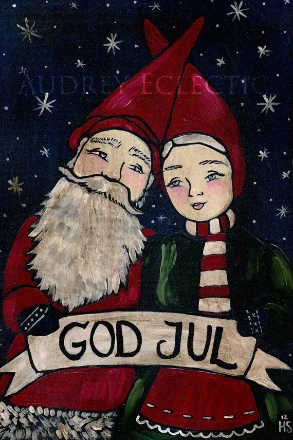 God jul. God jul открытки. с рождеством на шведском языке. с новым годом на шведском. датские иллюстрации к рождеству.