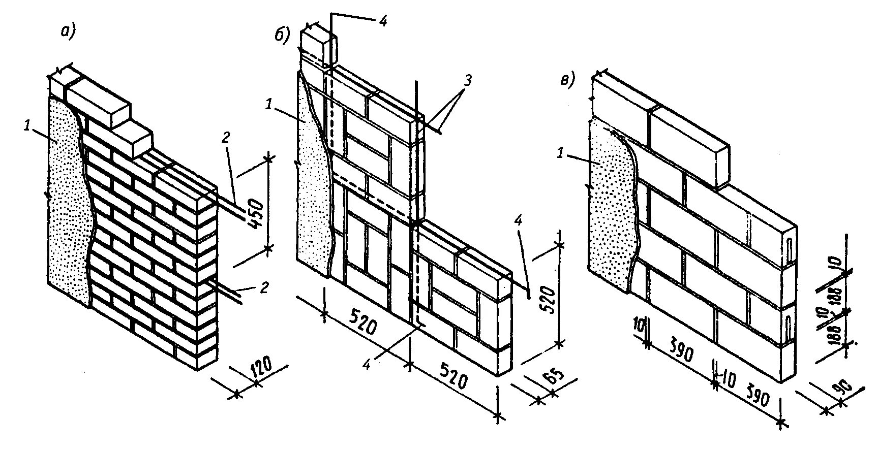 Кирпичная перегородка 120 мм схема. Армирование кирпичных перегородок толщиной 120 мм узел. Армирование кирпичной перегородки 120. Армирование кладки перегородок из кирпича. Внутренние поверхности наружных стен