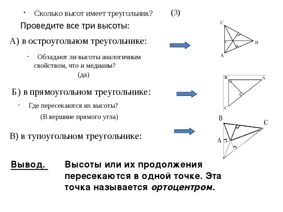 В любом треугольнике можно провести высоту