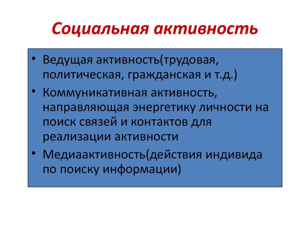 Социальная активность структура