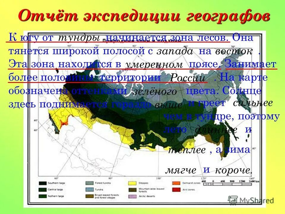 Природные зоны расположенные в умеренном поясе. Отчет об экспедиции. В умеренном поясе к югу от Лесной зоны расположена зона. В умеренном поясе к югу от Лесной зоны расположена зона 1 тайги. Зона экспедиции.