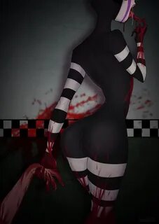 puppet (fnaf), animatronic, bizounette, blood, blood on chest, blood on fac...
