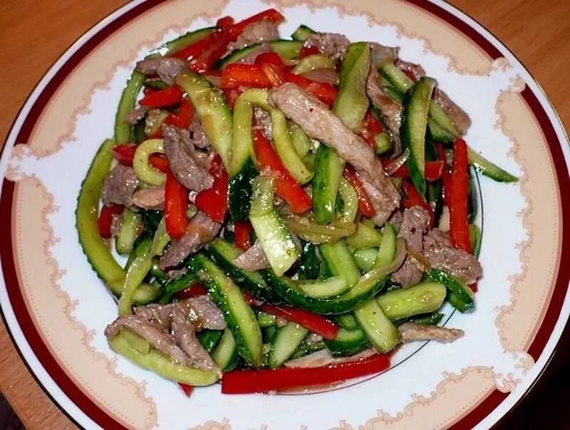 Огурцы с мясом по корейски фото Соседка Кореянка научила меня готовить этот Салат. Невероятные Огурцы по корейск