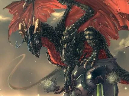 Black dragon red chain