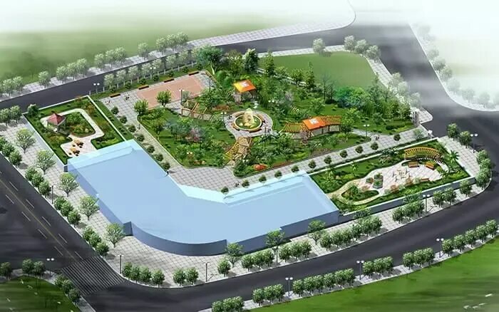 Проект современной зоны отдыха парка Новый российский город Доброград Landscape architecture plan, Futuristic archite