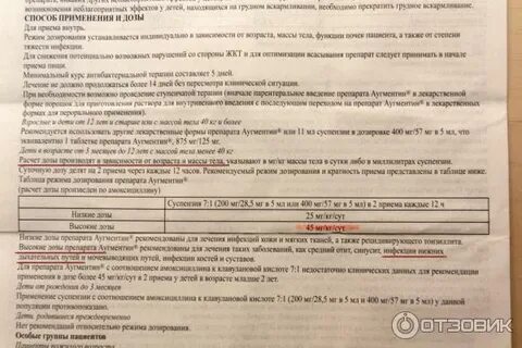 Как рассчитать дозировку аугментина ребенку