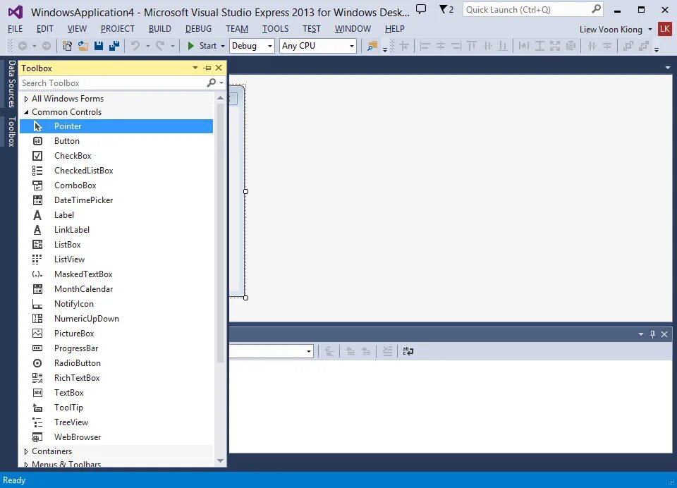 Кнопки в visual studio c. Панель инструментов visual studio. toolbox visual studio. visual studio basic. toolbox в visual studio 2013.