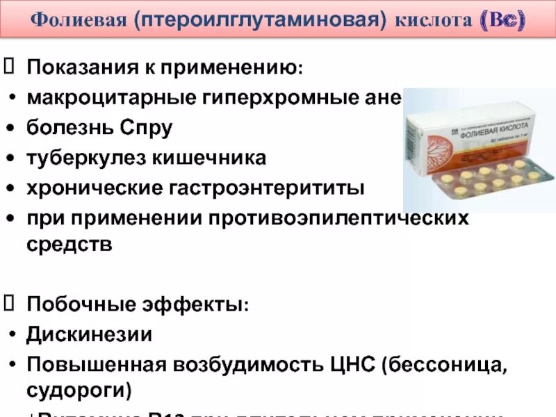 Переизбыток фолиевой кислоты