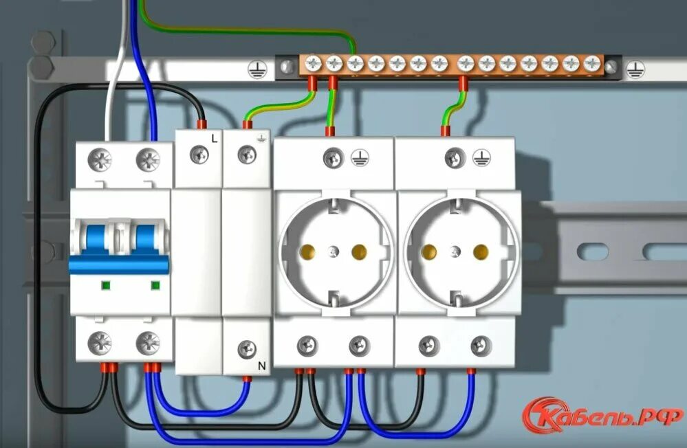 Розетка на din рейку IEK схема. Автоматический выключатель для розетки 220в