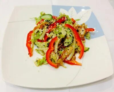 Салат с курицей огурец перец