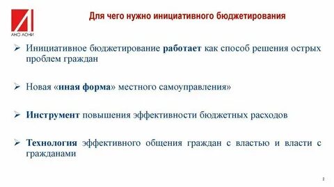 Инициативное бюджетирование проблемы
