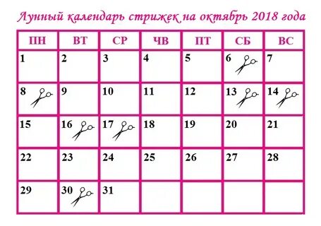 лунный календарь стрижек и окрашивания октябрь 2024