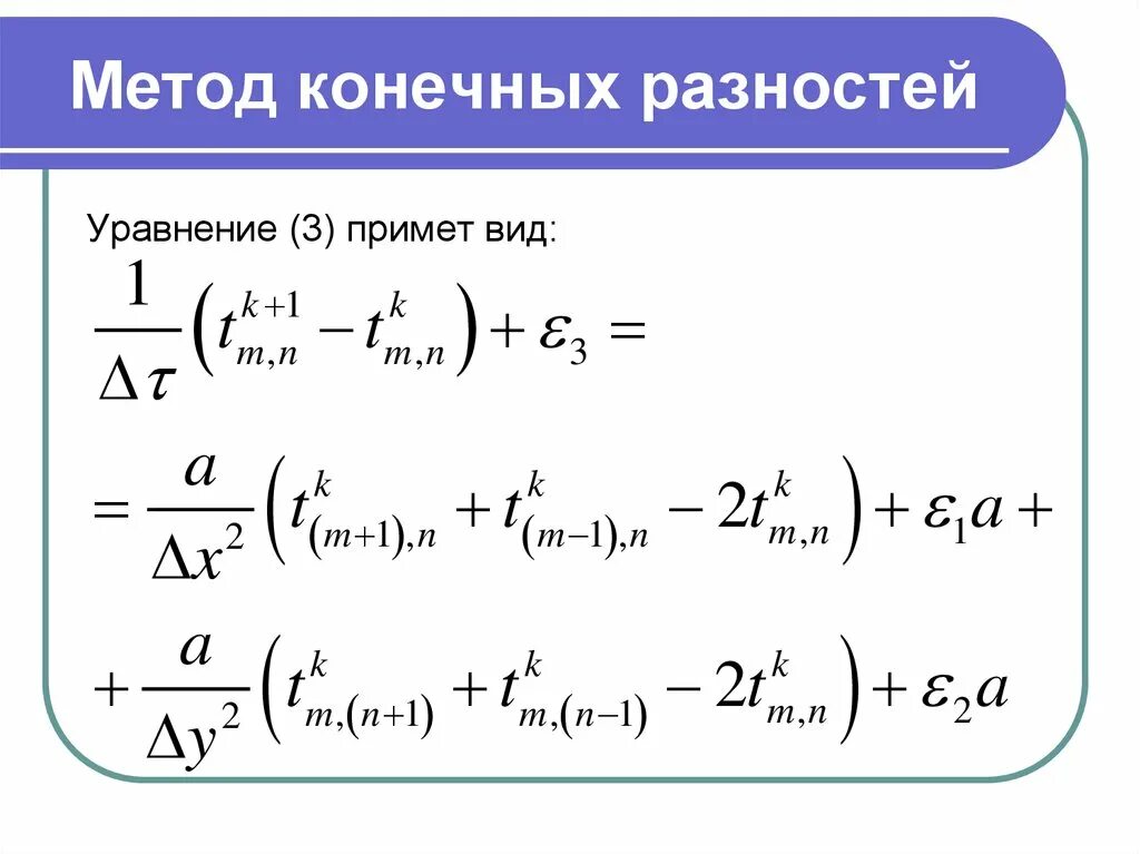Конечно разностный метод. Конечно разностный метод