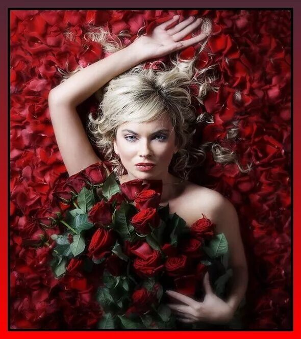 Все женщины похожи на цветы особой красотой. Фотосессия с розами в студии. Девушка лежит в розах. Женщина с розами. Блондинка лежит в лепестках роз.