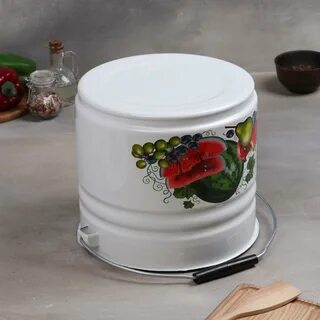 Ведро 10 л эмалированное с крышкой