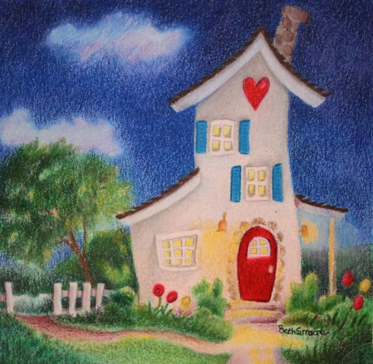 Сказочные домики рисование. Домик красками. Рисование красками дом. Рисуем сказочный домик.