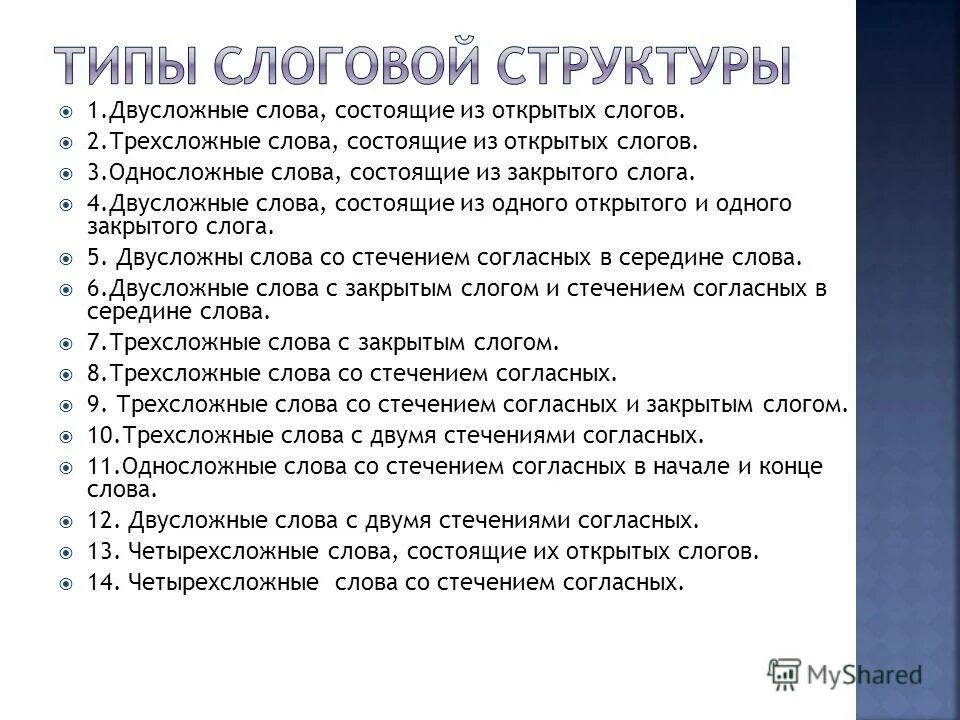 Двусложные слова примеры 1. Типы слоговой структуры двусложные односложные. Чтение слов слоговой структуры типа. Типы ССС В логопедии. 14 Тип слоговой структуры.