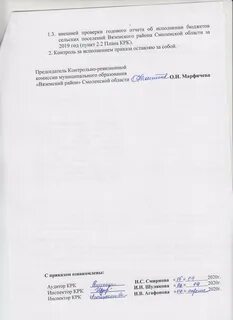 Отчет ревизионный комиссии за год