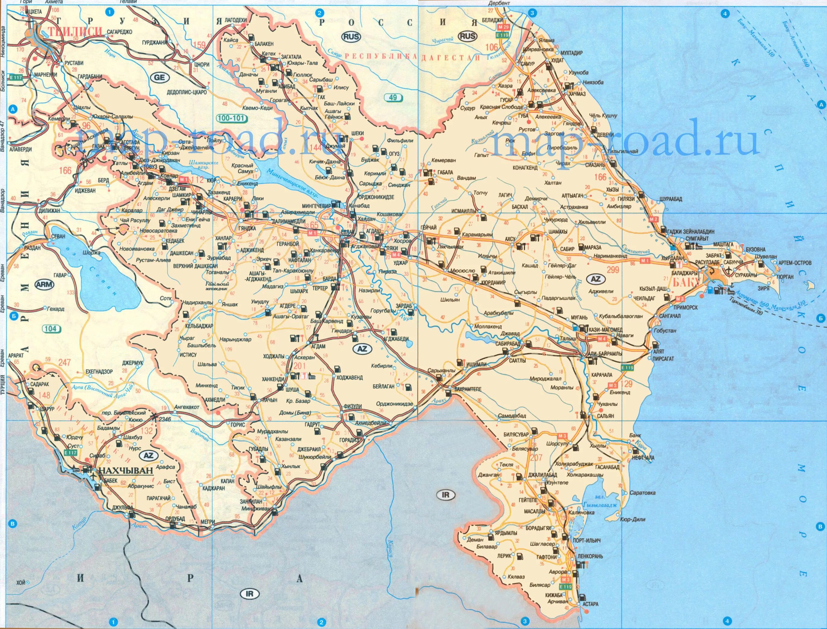 Карта Азербайджана на русском языке с городами подробная. Карта автомобильных дорог Азербайджана. Азербайджан карта географическая на русском языке. Карта Азербайджана с городами. Подробная карта азербайджана
