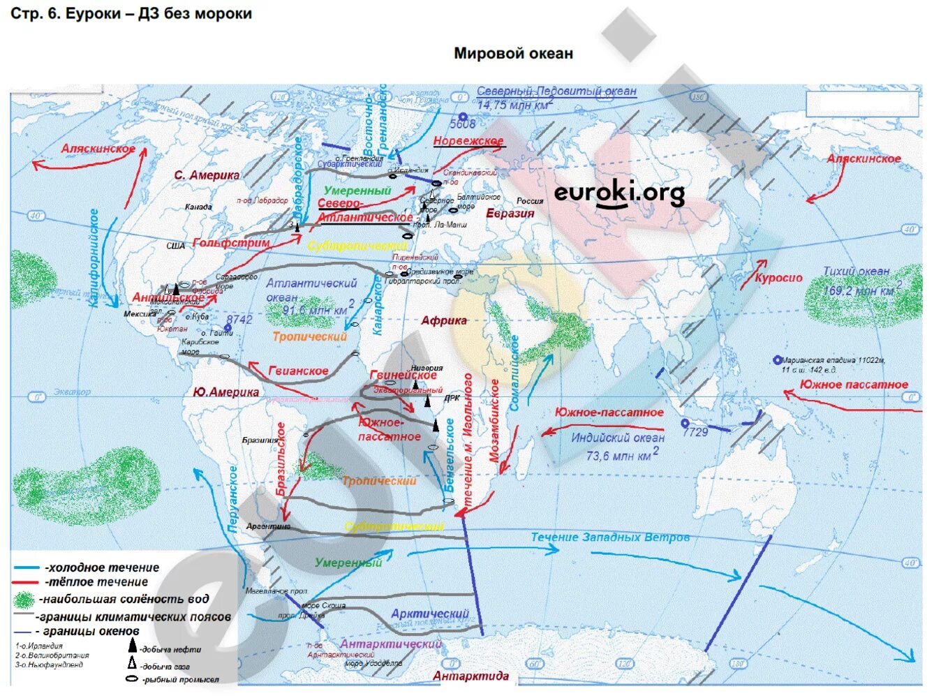 География 7 класс контурная карта страница