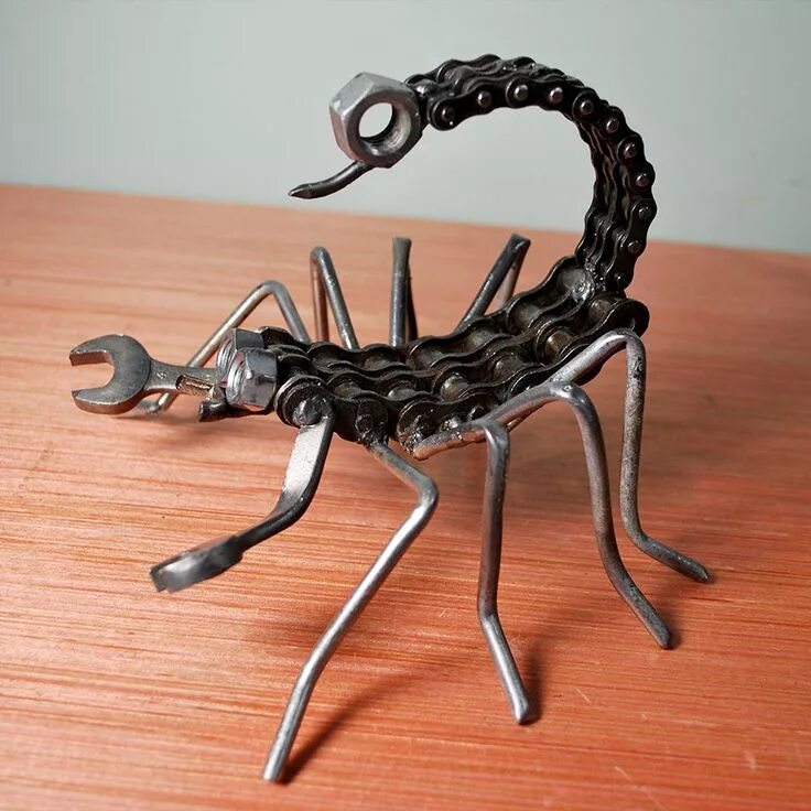 World Menagerie Taybah Handcrafted Recycled Metal and Auto Part Painter Sculptur