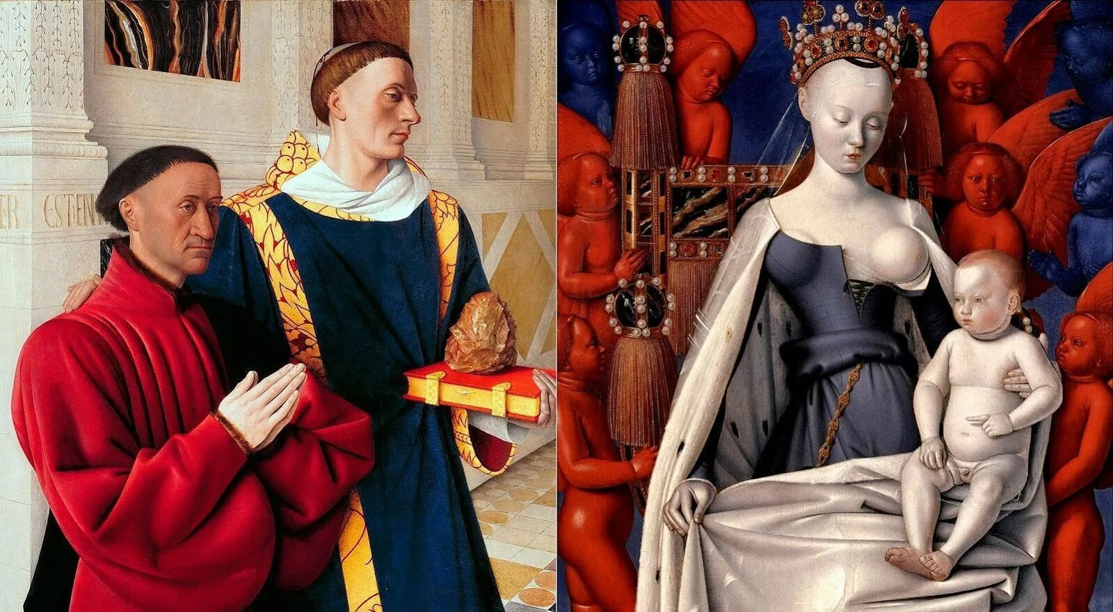 Жан фуке портрет диптих этьена шевалье. Меленский диптиха. Меленский диптих фуке. Ок. Жан фуке мадонна с младенцем.