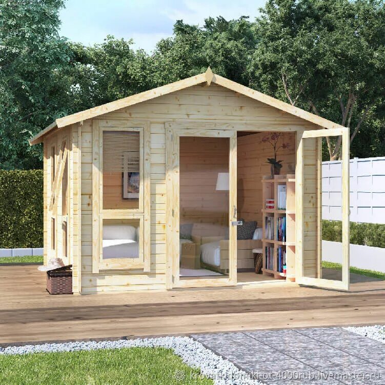 Домик садовый (2.3х4 м). Летний домик. Летний домик для дачи. Небольшой дачный домик. Веранда туалет