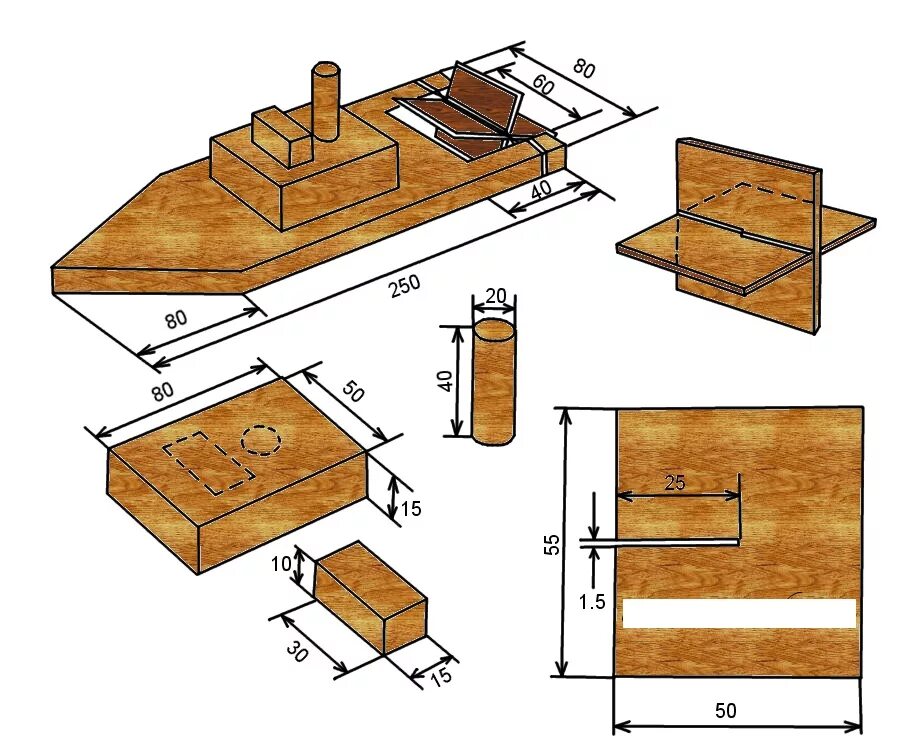 Изделие из 2 деталей. Поделки из дерева чертежи. Кораблик из дерева Чеиртеж. Чертежи деревянных изделий. Эскиз кораблика из дерева.