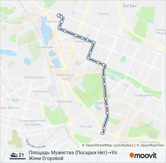 Маршрут 21 троллейбуса спб на карте