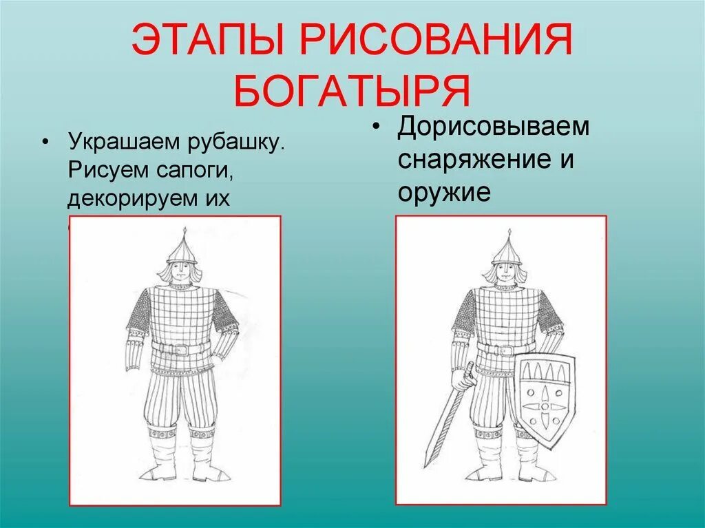 Богатыря поэтапно. Богатырь рисунок. Рисование для детей пошагово богатырь. Древнерусские воины защитники. Этапы рисования богатыря для детей презентация.