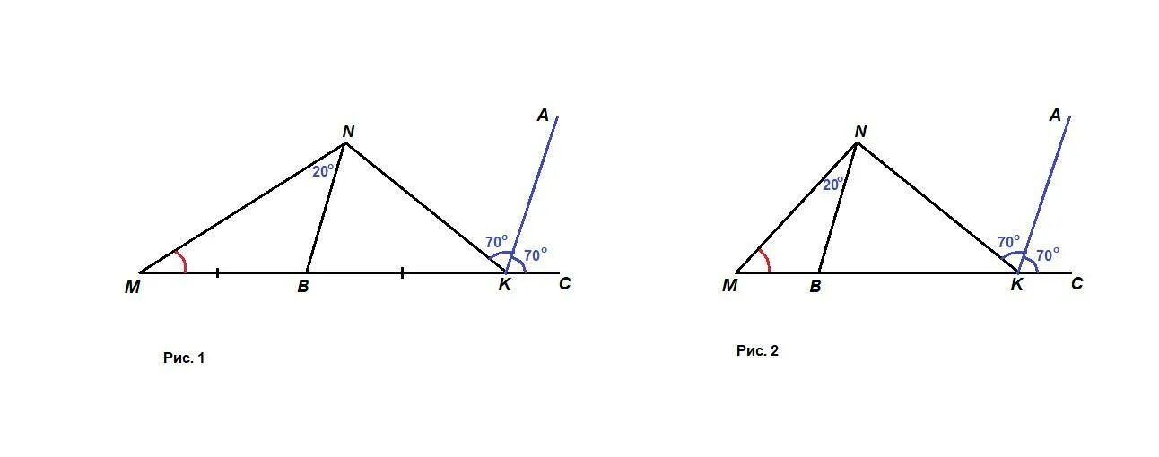 1 если угол 140. Треугольник АВС , угол 140 градусов. Внешний угол треугольника MNK при вершине k равен 140. Внешний угол треугольника MNK при вершине k. Биссектриса внешнего угла параллельна.