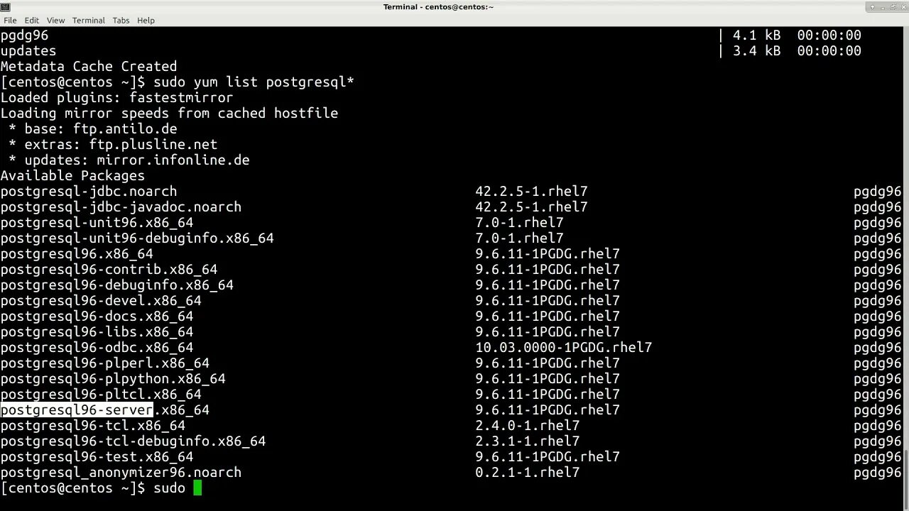 Centos upgrade. Postgresql 9.6. centos 9.