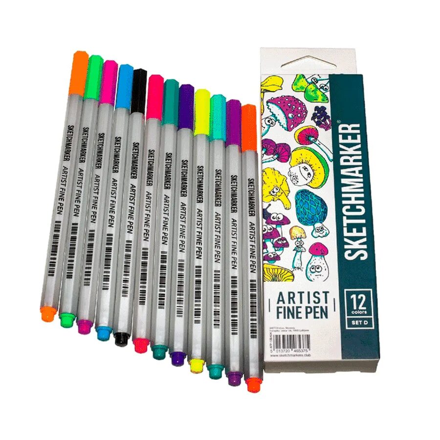 Pen finer. SKETCHMARKER artist Fine Pen 'Basic 2' 12 цветов. SKETCHMARKER ручка капиллярная.