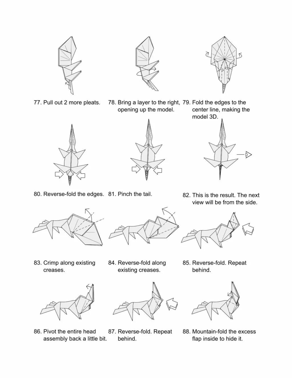 Foldaway Origami - Wolf Each model is folded from a single uncut... Origami wolf