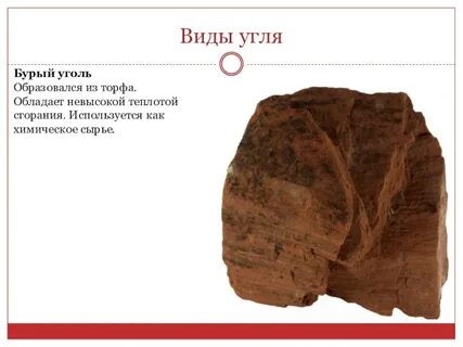 Какие два отличительных свойства характеризуют бурый уголь