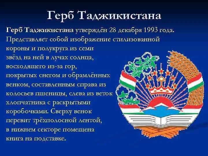 Что обозначает таджикский. Государственные символы Республика Таджикистан. Герб Таджикистана. Символ Таджикистана. Государственный герб Таджикистана.