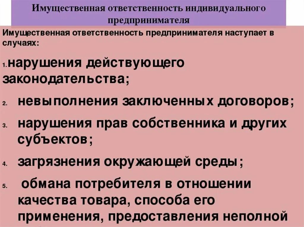 Полная ответственность предпринимателя