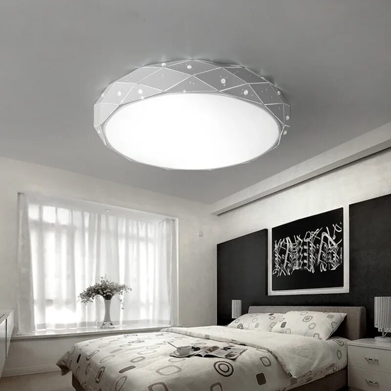 Люстра потолочнаяСовременный потолочный светильник LED Circle, белый/черный желе