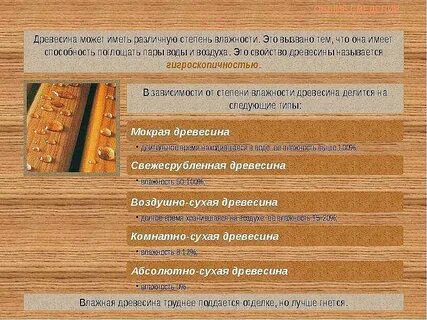 Количество влаги содержащейся в древесине