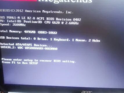 Press f1 to enter bios setup