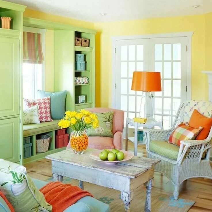 Сочетание цветов в интерьере желтый зеленый Pin auf decoracion
