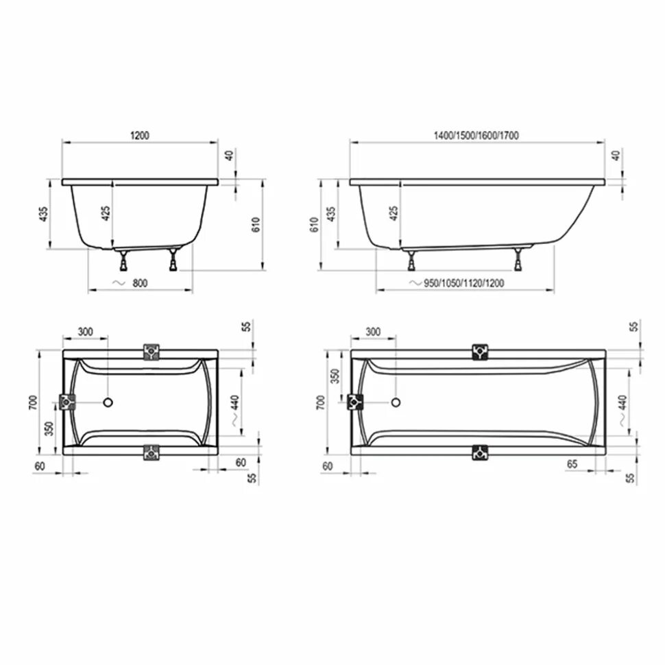 Ванна Ravak Classic 150x70. Акриловая ванна 150х70 габариты. Ванна акриловая 170х70 габариты. Ванна Ravak Classic 170x70.