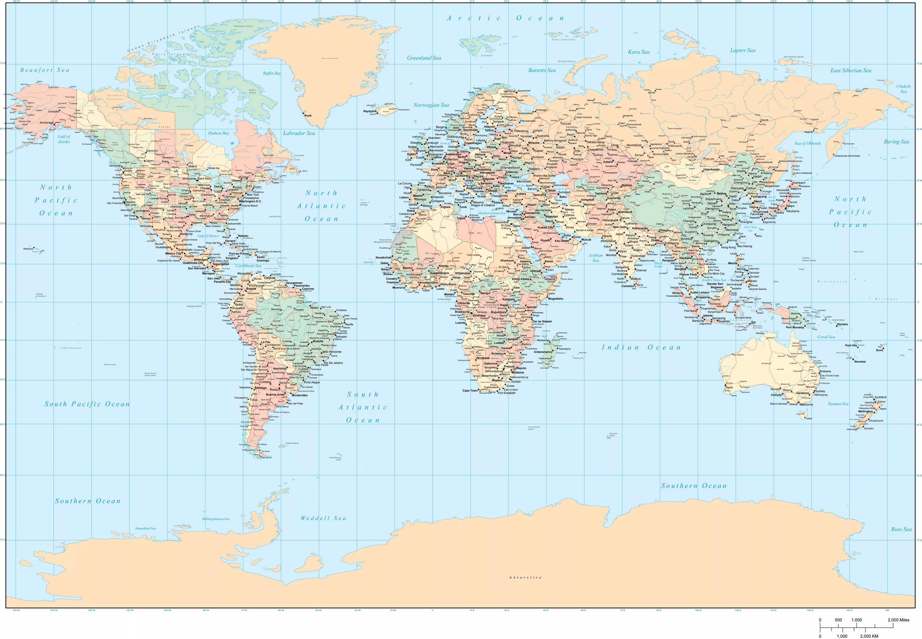 Map of the world for mapping